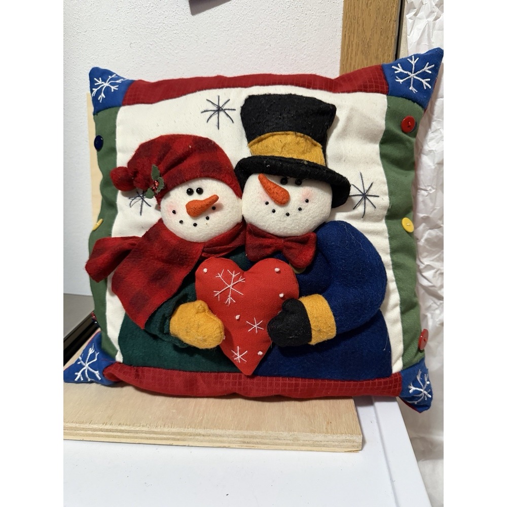 Pillow Snowman Christmas Fun Pillow Holiday 15x15in